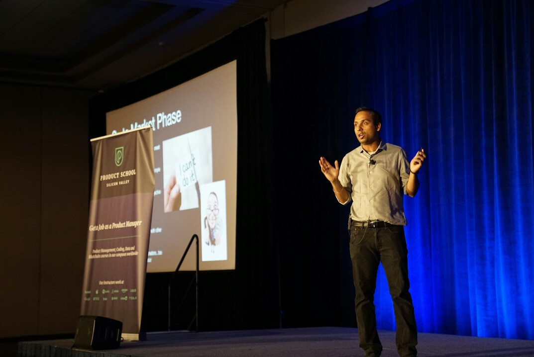 confident speaker presenting